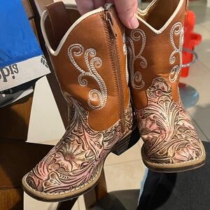 Twister brown and pink western boots